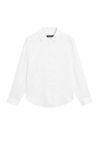 FLOWING SATIN LONG SLEEVE - Button-down blouse - white denim
