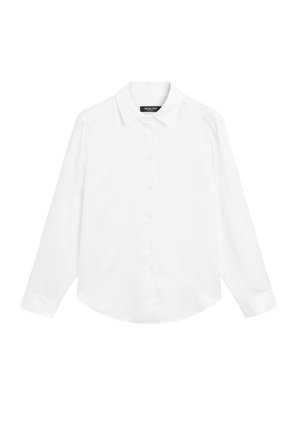 Massimo Dutti FLOWING SATIN LONG SLEEVE - Košilová halenka  - white denim