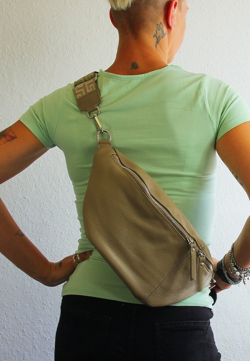 DrachenLeder Schoudertas - taupe beige