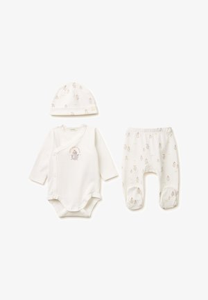 United Colors of Benetton BODYSUIT, LEGGINGS AND HAT SET.. UNISEX - Muts - white