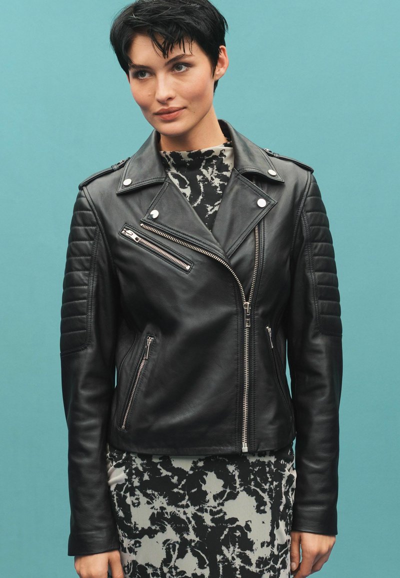 Next - LEATHER BIKER JACKET - Nahkatakki - black, Suurenna