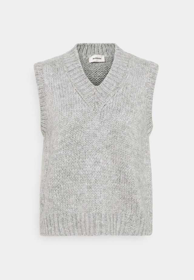 VALENTIA V NECK - Stickad tröja - grey melange