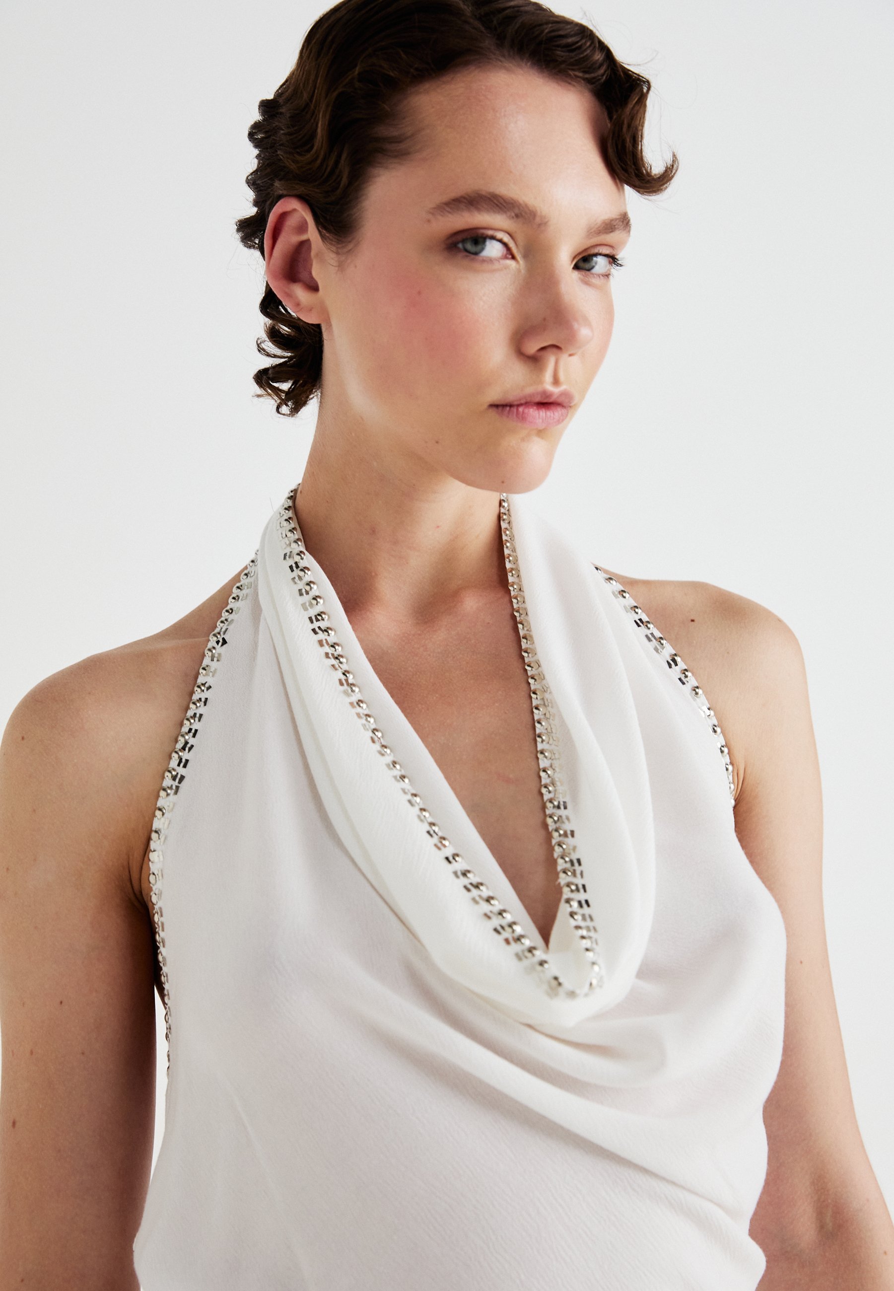 Jaded London TATIANA BACKLESS STUDDED - Top - white - Zalando.co.uk