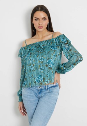 BLUMEN - Bluse - blumenmuster grün