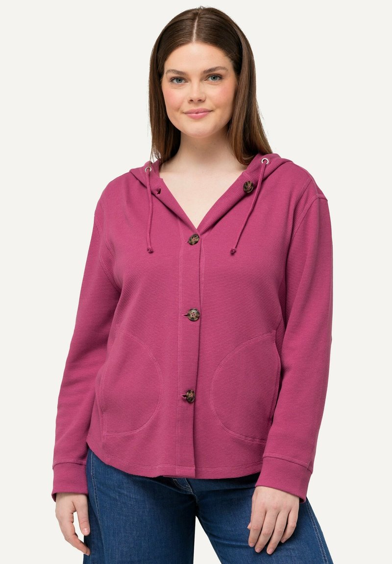 Ulla Popken WAFFLE TEXTURE - Kardigan - fuchsia