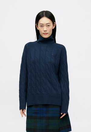 Tommy Hilfiger SOFT CABLE ROLL - Jumper - dark night navy