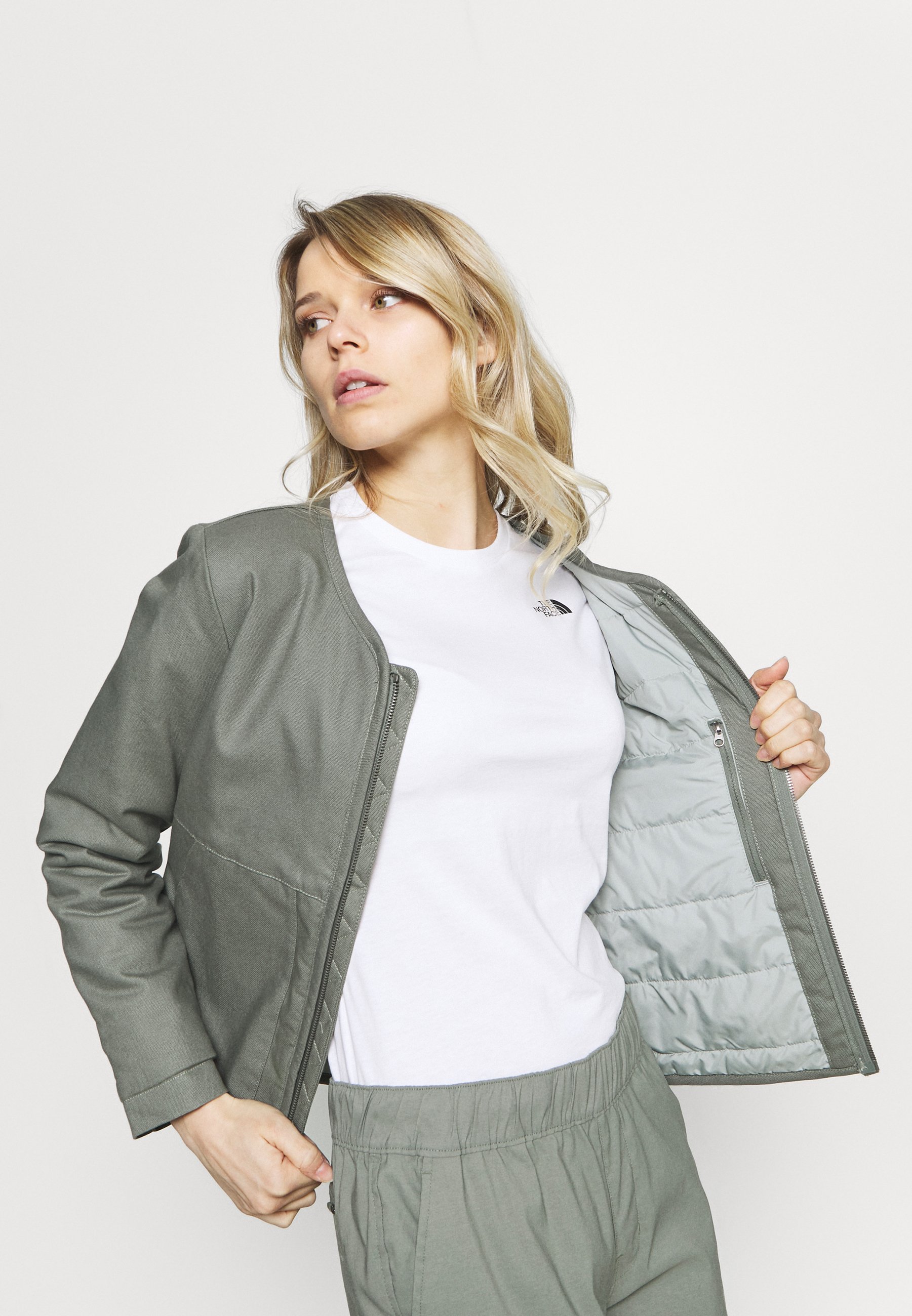 north face bomber jacket green