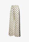 POLKA DOT WIDE LEG PANTS - Pantalones - off white