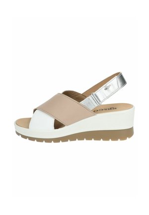 Sandalen met plateauzool - polvere bianco