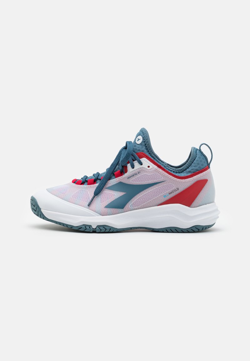 Shop White Womens Diadora Speed Blushield Fly 4 Plus AG Tennis Shoes
