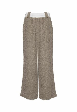 #VDR VILLADELLEROSE, FAUX FUR OVERSIZE TROUSERS - Παντελόνι - beige