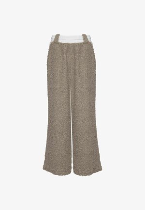 #VDR VILLADELLEROSE, FAUX FUR OVERSIZE TROUSERS - Παντελόνι - beige