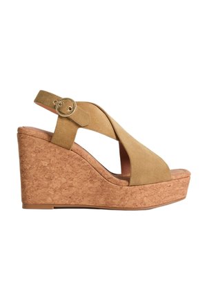 CROSSOVER - Sandali con plateau - taupe