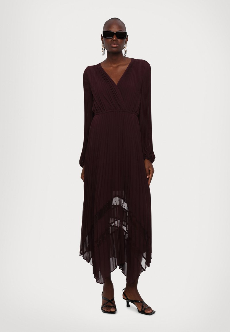 the kooples burgundy dress The Kooples Burgundy Brocade Dress 40