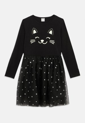 DRESS SKIRT CAT FACE - Dnevna haljina - black