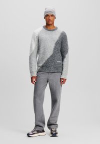KARL LAGERFELD INTARSIA KNIT - Džemperis - grey melang