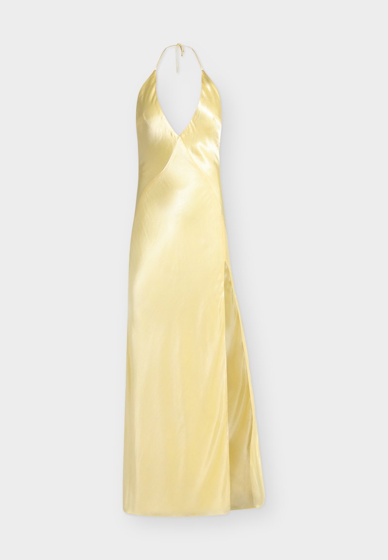 triangle halter dress Princess Polly Women's Mordecai Tie Back Satin Maxi Dress - Red main image 1