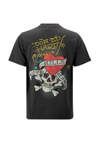 Ed Hardy LOVE KILLS SLANT - Camiseta estampada - charcoal