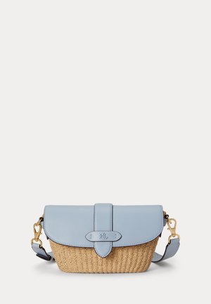 Lauren Ralph Lauren, STRAW-LEATHER SMALL LYNDEN SHOULDER BAG - Håndtasker - natural/alpine blue