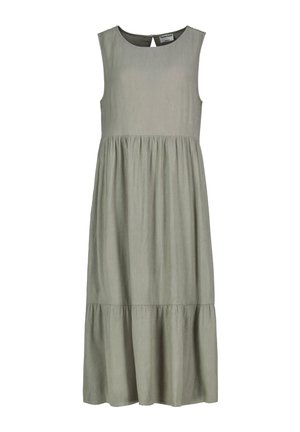 ÄRMELLOSES MIT RÜSCHENSAUM UND SCHLÜSSELLOCHAUSSCHNITT - Day dress - grün
