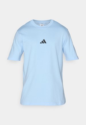adidas Sportswear ESSENTIALS SMALL LOGO SINGLE  - Lihtne T-särk - glow blue/black