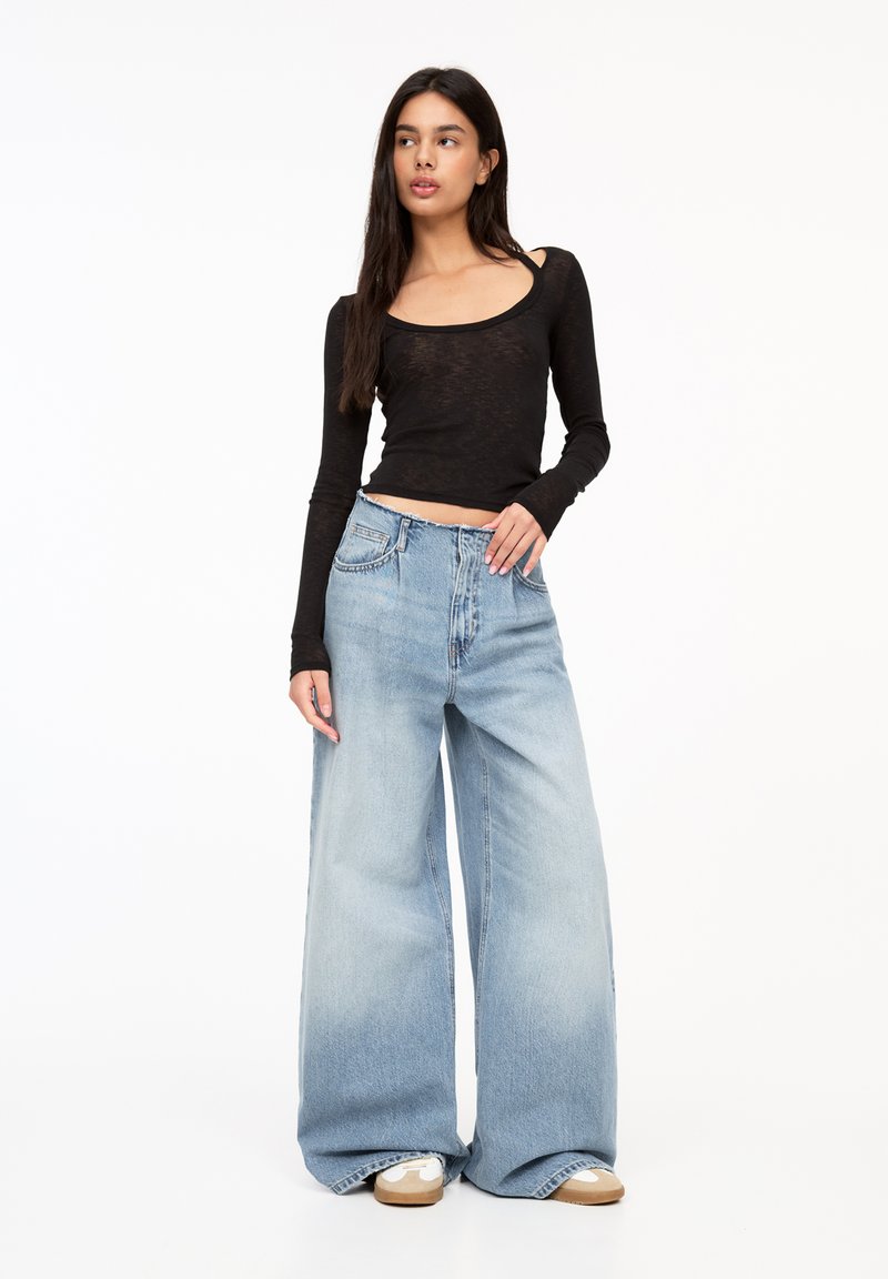 ladies jeans jean droit patchwork pull and bear