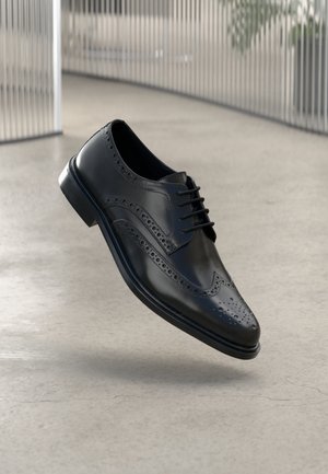 LEATHER - Elegantna obuća s vezicama - black