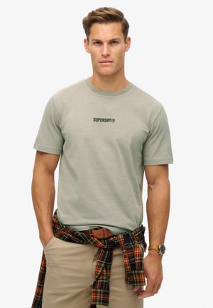 MICRO LOGO GRAPHIC LOOSE - T-shirt imprimé - deep beige slub