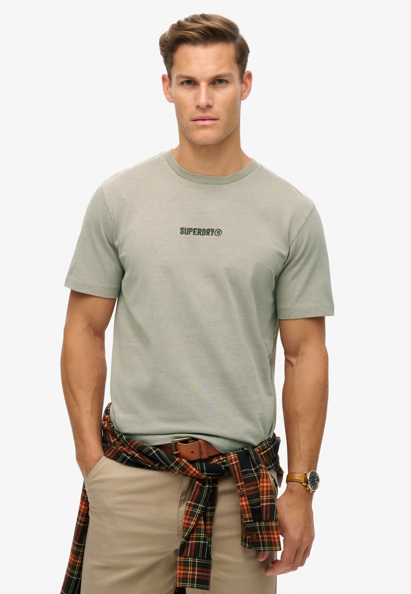 Superdry & Co MICRO LOGO GRAPHIC LOOSE - T-shirts print - deep beige slub