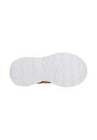 Semelle en caoutchouc blanc avec un motif texturé, comportant un design en zigzag pour l'adhérence. Aucune marque ni élément décoratif visible.