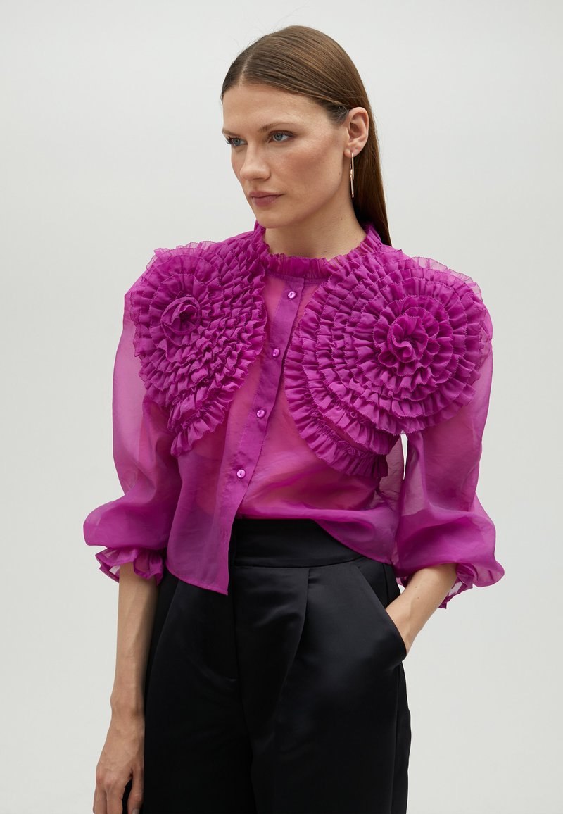 LOLA CASADEMUNT Blúzka so zapínaním na gombíky - fuchsia