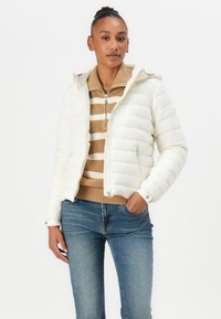Tommy Hilfiger HOODED JACKET - Gewatteerde jas - ivory silk