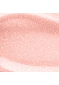 Glatte, halbtransparente rosa Geltextur mit feinen weißen Glitzerpartikeln, die gleichmäßig über die Oberfläche verteilt sind.