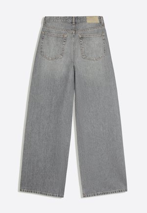 Bershka, DENIM WIDE CROSSED - Wide leg - grey