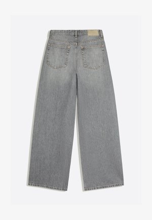 Bershka, DENIM WIDE CROSSED - Wide leg - grey
