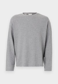 SLHRELAXCALEB O NECK - Μπλούζα με μακριά μανίκια - medium grey melange