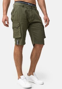 INDICODE JEANS CARGO COEUR - Short - army