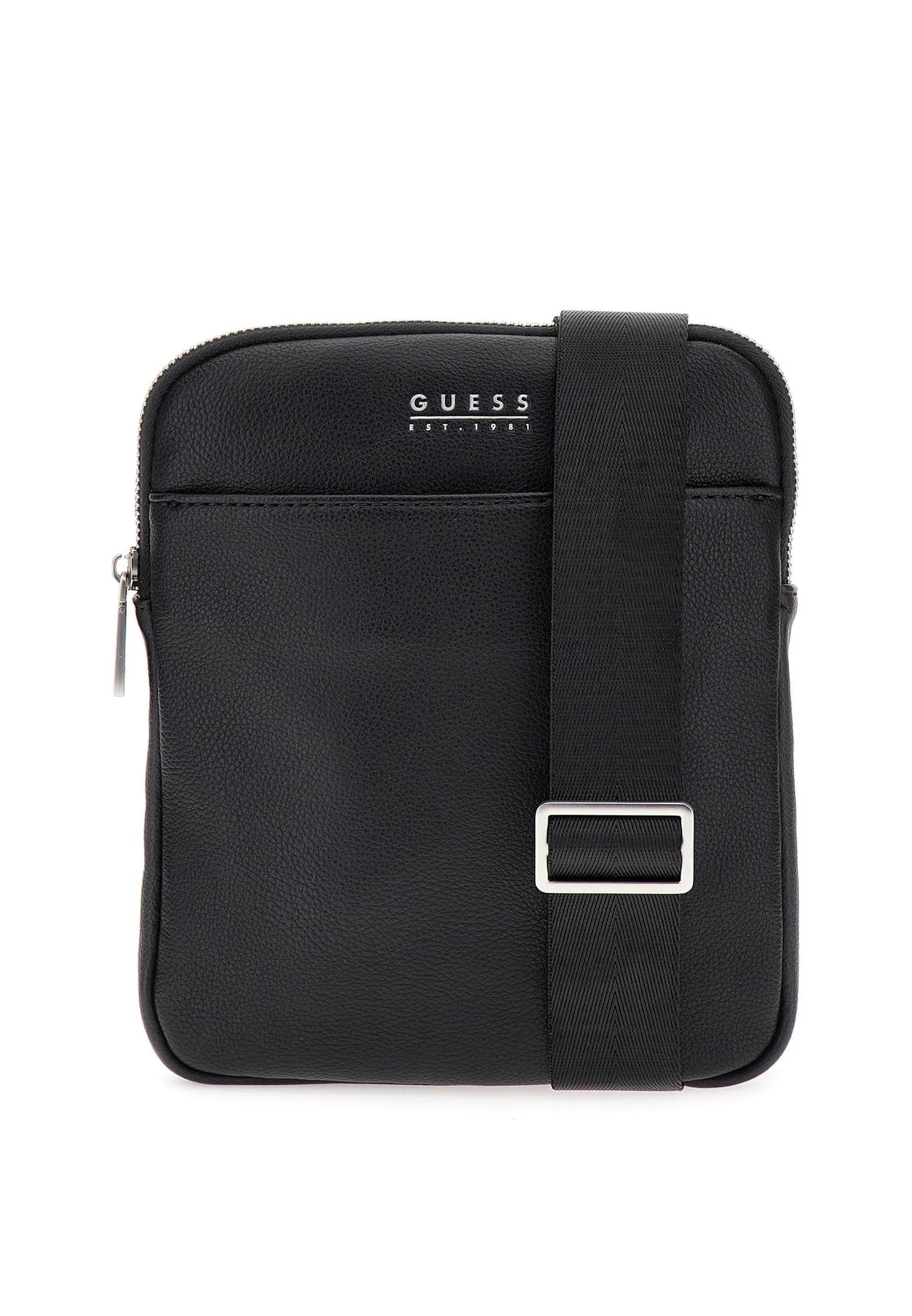 Borsa A Tracolla Uomo GUESS Crts Sffn Eco - Con Logo Triangolo Metallico, Portadocumenti, Zip