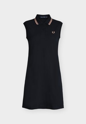 Fred Perry, SLEEVELESS SHIRT DRESS - T-Shirt-Kleid - navy / peach / peach