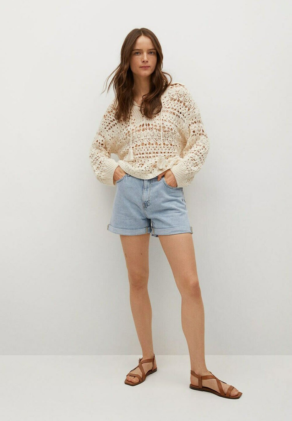 Mango MOM80 - Shorts di jeans - lichtblauw/celeste - Zalando.it