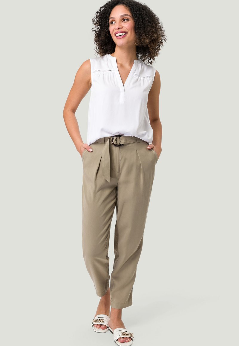Damen T-Shirts | zero MIT V-AUSSCHNITT Bluse white/weiß - HA25814 Damen T-Shirts | zero MIT V-AUSSCHNITT Bluse white/weiß - HA25814