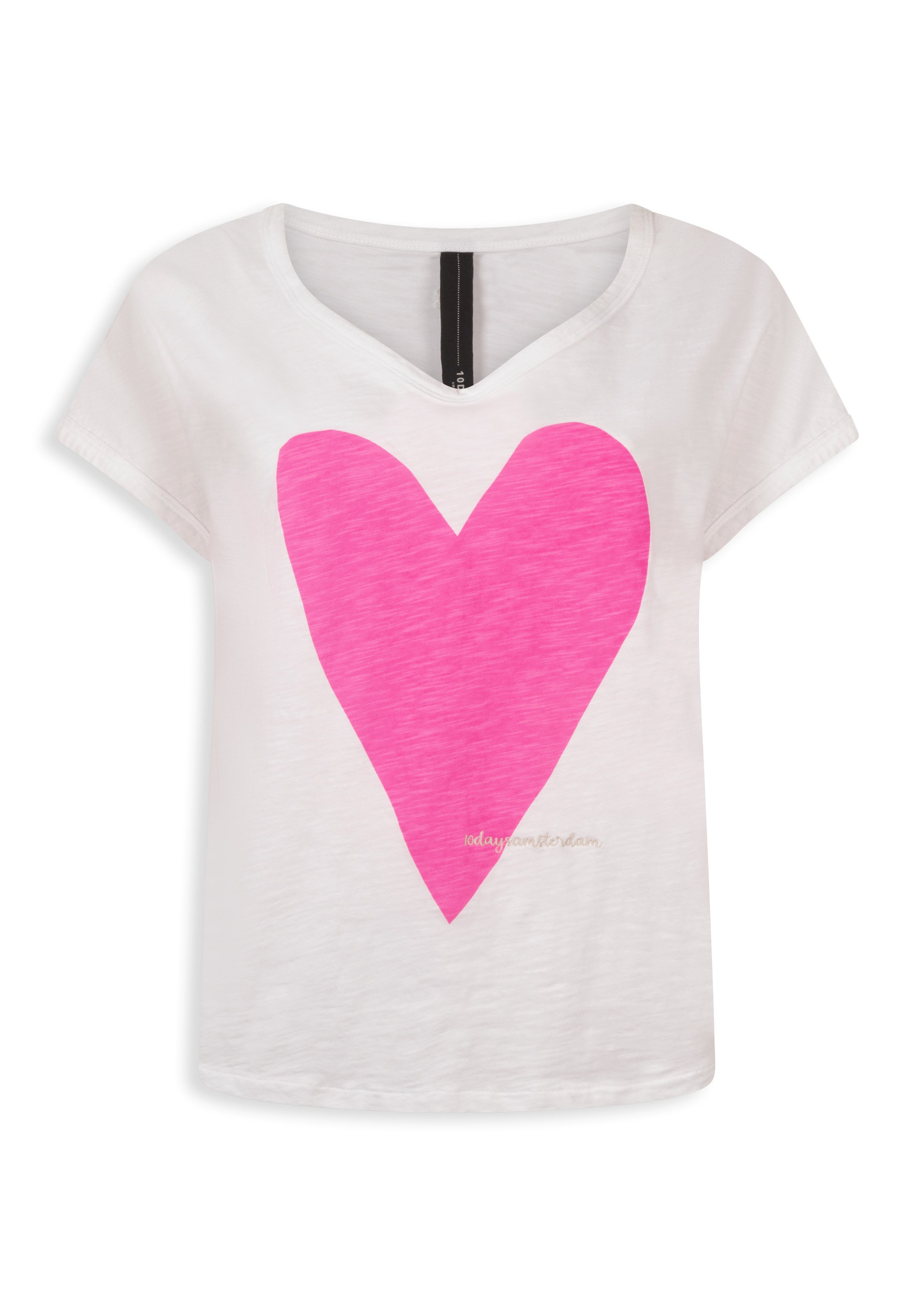 10DAYS SHORTSLEEVE HEART - T-shirt print - white/wit - Zalando.nl