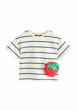 Next REGULAR FIT-SHORT SLEEVE BAG - T-shirt print - cream navy stripe strawberry