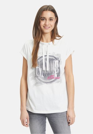 MIT KRAGEN - T-shirts print - cream silver