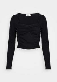 FRILL DETAIL RUCHED  - Camisola de manga comprida - black