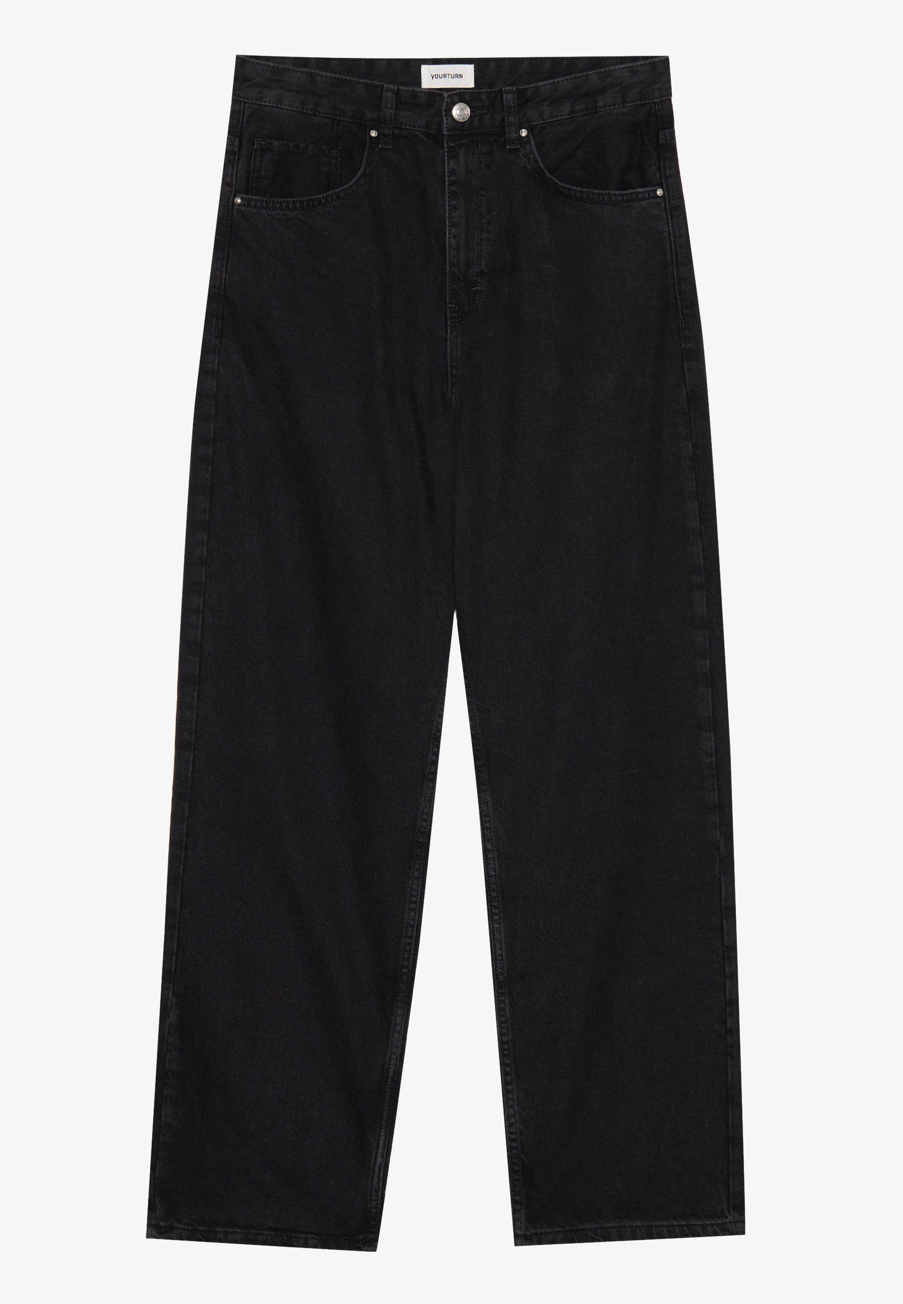 【YOURNUS】Timer Black Washed Wide Denim YOURTURN by Zalando UNISEX - Baggy Jeans - black denim - Zalando