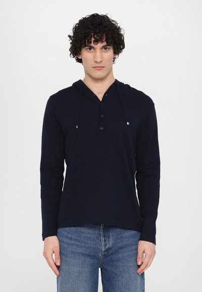 Ron Dorff LIGHT HODDIE SWEATER - Pulover - navy