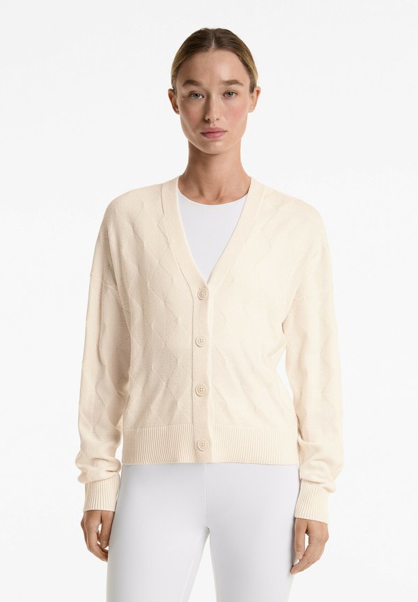 KNIT WITH DIAMOND DESIGN - Strickjacke - beige