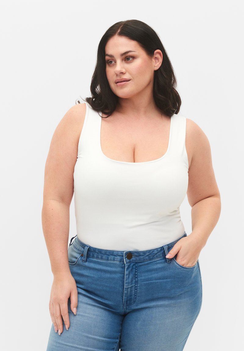 Zizzi DEHNBARES MIT ZWEI-WEGE-FUNKTION - Top - bright white