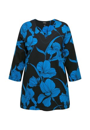 Ulla Popken FLORAL 3/4 SLEEVE TEE - Longsleeve - royal blue